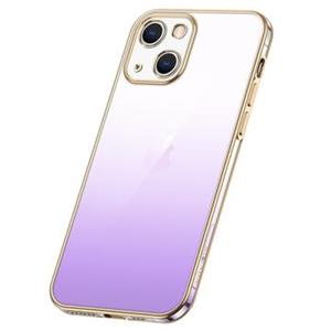 Sulada Gradient Plating Frame iPhone 14 TPU Case - Paars