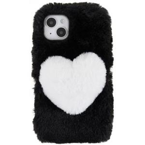 Plush Heart iPhone 14 TPU Hoesje - Zwart