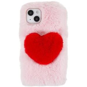 Plush Heart iPhone 14 TPU Hoesje - Roze