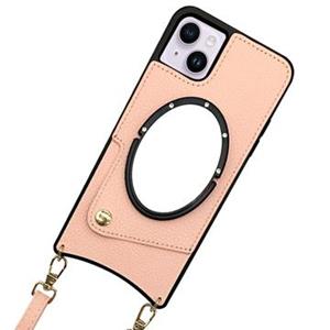Fish Tail iPhone 14 Gecoat Hoesje met Spiegel - Roze
