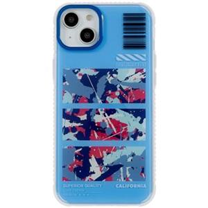Mutural Camouflage Series iPhone 14 Hybrid Case - Blauw