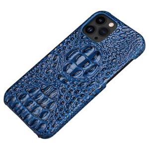 Luxury Crocodile iPhone 14 Pro Leren Gecoate Case - Sapphire