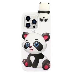 3D Figure-serie iPhone 14 Pro TPU Hoesje - Schattige Panda