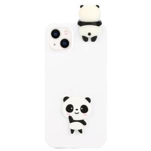 3D Cartoon iPhone 14 TPU Hoesje - Witte Panda