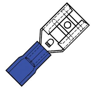 Klemko Geïsoleerde Vlakstekerhuls blauw 6,3x0,8mm voor draad 1,5-2,5 mm2 100 stuks 100460 