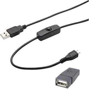 Renkforce USB-kabel USB 2.0 USB-A stekker, USB-A bus 1.50 m Zwart Incl. aan/uitschakelaar RF-4658937