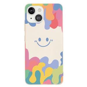 Smile Series iPhone 14 Vloeibaar Siliconen Hoesje - Beige