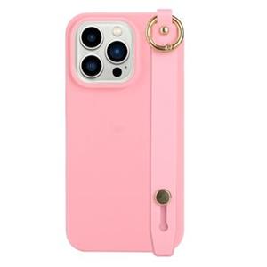 Candy Color iPhone 14 Pro Max TPU Hoesje met Draagriem - Roze
