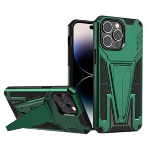 V-Vormig Magnetisch iPhone 14 Pro Max Hybride Hoesje - Groen
