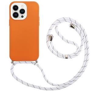 iPhone 14 Pro Max 360 Hybride Hoesje met Lanyard - Orange