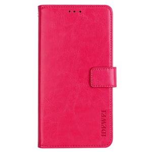 Idewei iPhone 14 Wallet Hoesje met Magnetische Sluiting - Hot Pink