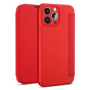 Slanke Stijl iPhone 14 Pro Max Flip Case - Rood