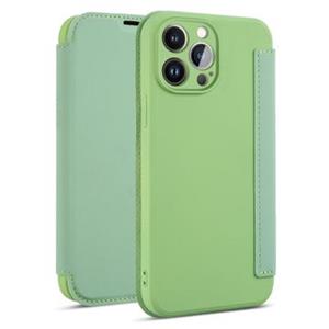 Slanke Stijl iPhone 14 Pro Max Flip Case - Lichtgroen