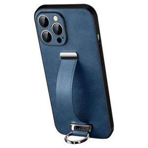 Sulada Fashion iPhone 14 Pro Max Hybride Hoesje met Draagriem - Blauw