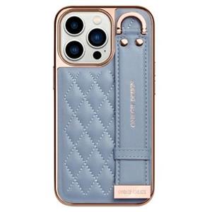 Onegif Design iPhone 14 Pro Max Hybride Hoesje met Draagriem - Baby Blauw