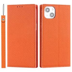 iPhone 14 Wallet Leren Hoesje met RFID - Oranje