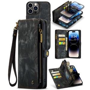 Caseme 2-in-1 Multifunctionele iPhone 14 Pro Max Wallet Case - Zwart