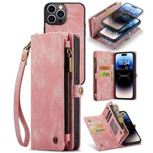 Caseme 2-in-1 Multifunctionele iPhone 14 Pro Max Wallet Case - Roze