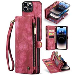 Caseme 2-in-1 Multifunctionele iPhone 14 Pro Max Wallet Case - Rood