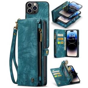 Caseme 2-in-1 Multifunctionele iPhone 14 Pro Max Wallet Case - Blauw
