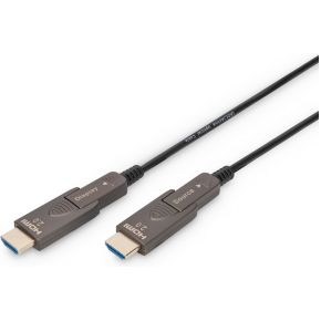 DIGITUS HDMI AOC Hybrid Glasfaserkabel, 4K, schwarz, 15 m