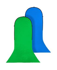BRESSER Falthintergrund BR-TR16 Falthintergrund mit Schleppe grün/blau 180x240+240cm
