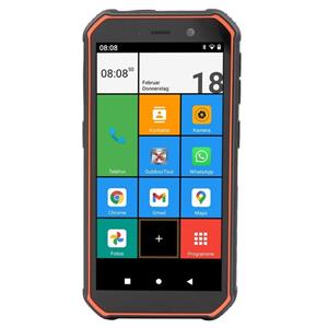 Olympia TREK Outdoor Smartphone (Outdoor Handy Wasserschutz Staubschutz schwarz orange IP68 5000mAh)