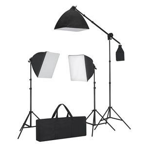 VIDAXL Studiobeleuchtung-set 3 Fotolampen Mit Stativ & Softbox