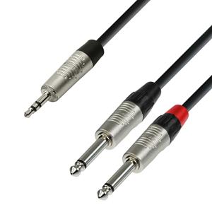 Adam Hall 4 Star YWPP 0150 Rean verloopkabel mini-jack naar 2x jack mono 1,5m