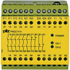 PILZ Sicherheitsschaltgerät PNOZ X10 24VDC 6n/o 4n/c 3LED Betriebsspannung: 24 V/DC 6 Schließer, 4