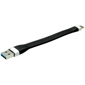 Roline USB-kabel USB 3.2 Gen1 (USB 3.0 / USB 3.1 Gen1) USB-A stekker, USB-C stekker 11.00 cm Zwart 11.02.9014