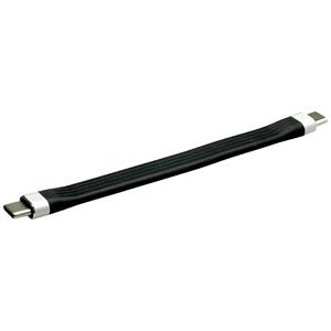 Roline USB-kabel USB 3.2 Gen2 (USB 3.1 Gen2) USB-C stekker 11.00 cm Zwart Afgeschermd 11.02.9054