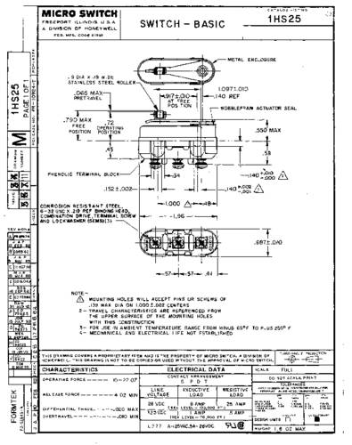 Honeywell SPS 1HS25 Klikschakelaar 1 stuk(s) Single