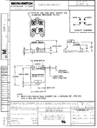 Honeywell SPS 2MN1-L Klikschakelaar 1 stuk(s) Single