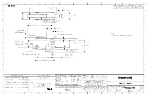 Honeywell SPS V7-1C28E9-022 Klikschakelaar 1 stuk(s) Single
