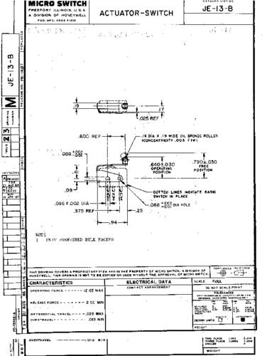 Honeywell SPS JE-13-B Klikschakelaar 1 stuk(s) Single