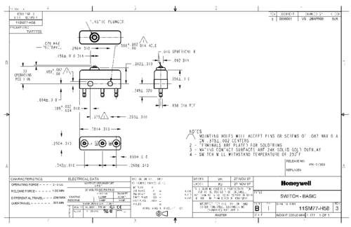 Honeywell SPS 11SM77-H58 Klikschakelaar 1 stuk(s) Single
