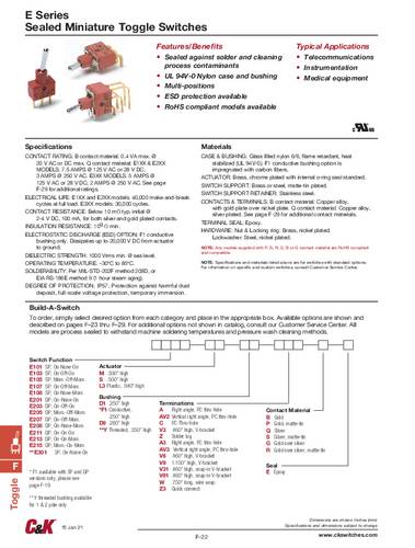 C & K Switches Tuimelschakelaar 20 V/AC, 20 V/DC 0.4 A 3x aan/aan IP57 1 stuk(s) Bulk