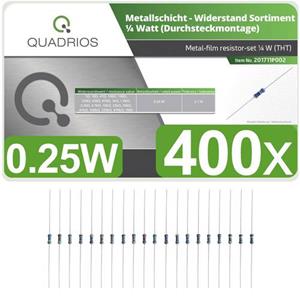 Quadrios 201711P002 Metallschicht-Widerstand Sortiment axial bedrahtet 0.25W 1% 400St.