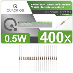 Quadrios 201711P003 Kohleschicht-Widerstand Sortiment axial bedrahtet 0.5W 5% 400St.