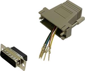 BKL Electronic 10121121 Adapter D-sub stekker 15-polig - RJ45-bus 1 stuk(s) Single