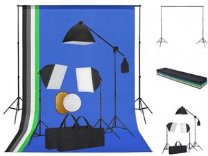 VIDAXL Fotostudio-set Mit Leuchten, Hintergrund Und Reflektor