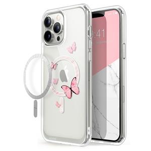 I-blason HALO Apple Magnetisch Backcase Hoesje iPhone 13 Pro - Roze Vlinders
