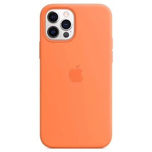Apple Silikon Case mit MagSafe für Apple iPhone 12 / 12 Pro, kumquat