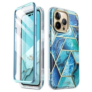 Supcase Cosmo iPhone 14 Pro Max Hybrid Case - Blauw marmer
