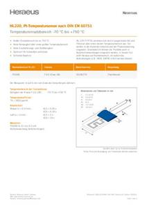 Heraeus Nexensos HL220 PT1000 Printplaat-temperatuursensor -70 tot +750 °C 1000 Ω 3850 ppm/K Radiaal bedraad