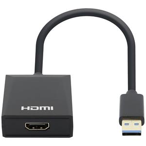 Manhattan - Videoadapter - USB Typ A männlich zu HDMI weiblich - 15 cm - Schwarz - 1080p-Unterstützung, 60 Hz