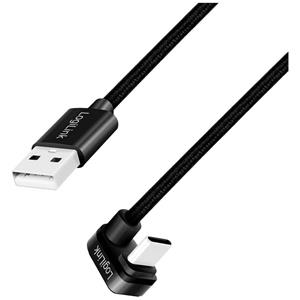 LogiLink USB-Kabel USB 2.0 USB-C Stecker, USB-A Stecker 1m Schwarz CU0192