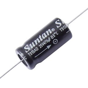 Suntan TS13AE1E471MSB000R Elektrolyt-Kondensator axial bedrahtet 470 µF 25V 0.2% (Ø x L) 21mm x 10mm