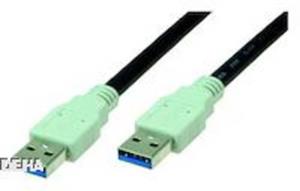 Bachmann USB-Kabel USB 3.2 Gen1 (USB 3.0 / USB 3.1 Gen1) USB-A Stecker, USB-A Stecker 1.00m Schwarz,